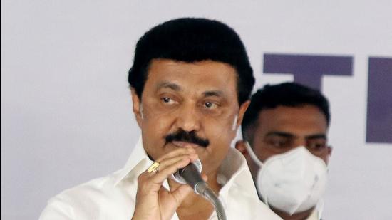 Tamil Nadu, May 07 (ANI): DMK Chief MK Stalin takes oath as the Chief Minister of Tamil Nadu, in Chennai on Friday. The oath administered by Governor Banwarilal Purohit. (ANI Photo) (ANI) Tamil Nadu, May 07 (ANI): DMK Chief MK Stalin takes oath as the Chief Minister of Tamil Nadu, in Chennai on Friday. The oath administered by Governor Banwarilal Purohit. (ANI Photo) (ANI)