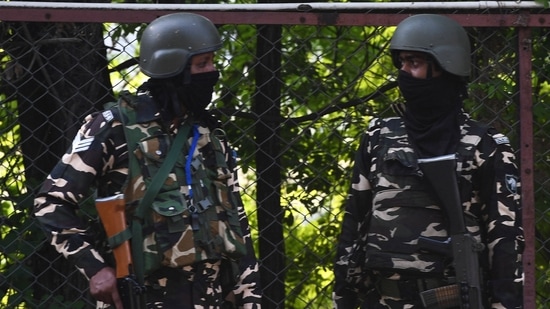 On Monday, three LeT terrorists were neutralised including top Commander Mudasir Pandit, who was involved in the killing of three policemen and four others, in an encounter by security forces in Sopore of Jammu and Kashmir's Baramulla district.(AFP) On Monday, three LeT terrorists were neutralised including top Commander Mudasir Pandit, who was involved in the killing of three policemen and four others, in an encounter by security forces in Sopore of Jammu and Kashmir's Baramulla district.(AFP)