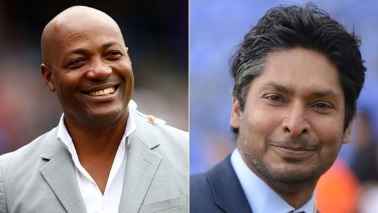 Former cricketers Brian Lara (L) and Kumara Sangakkara (R)(HT Collage)