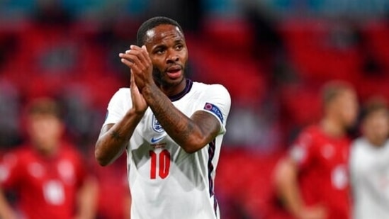 England's Raheem Sterling applauds the fans as he leaves the pitch. (AP) England's Raheem Sterling applauds the fans as he leaves the pitch. (AP)
