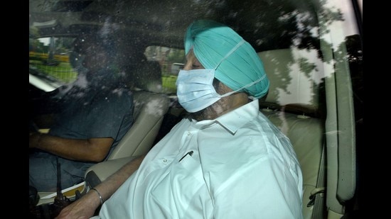 Punjab chief minister Captain Amarinder Singh leaving after a meeting with a three-member Congress panel in New Delhi on Tuesday. (Arvind Yadav/HT) Punjab chief minister Captain Amarinder Singh leaving after a meeting with a three-member Congress panel in New Delhi on Tuesday. (Arvind Yadav/HT)