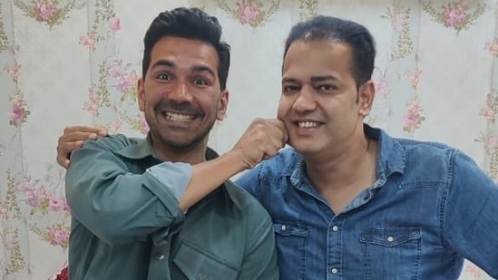 Rahul Mahajan poses with Abhinav Shukla.