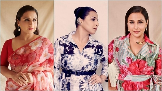 Vidya Balan embraces floral prints for Sherni promotions in 3 breathtaking looks(Instagram/@who_wore_what_when)