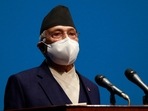Oli dissolved parliament and ordered fresh elections for November, while staying on as caretaker prime minister until the elections are held.(AFP) Oli dissolved parliament and ordered fresh elections for November, while staying on as caretaker prime minister until the elections are held.(AFP)