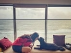 Shraddha Kapoor gave fans a glimpse of the gorgeous sea-view from her home as she enjoyed 'monsoon snuggles' with her pet dog.