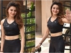 Urvashi Rautela was snapped in Mumbai today. The actor and model opted for an all-black ensemble for the outing and looked quite stunning.(Varinder Chawla)