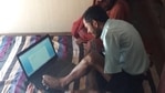 Gulshan Lohar operates computer with his feet. (File photo/Twitter) Gulshan Lohar operates computer with his feet. (File photo/Twitter)