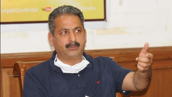 Punjab public works department minister Vijay Inder Singla. (HT PHOTO)