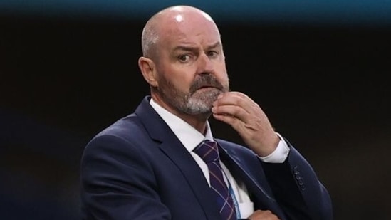 Scotland manager Steve Clarke reacts after Croatia's Luka Modric scored their second goal. (Pool via REUTERS)