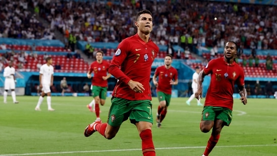 Portugal's Cristiano Ronaldo celebrates.(Pool via REUTERS)