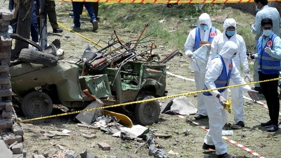 The site of the blast was near Saeed’s residence at BOR Society in Johar Town neighbourhood.(Reuters) The site of the blast was near Saeed’s residence at BOR Society in Johar Town neighbourhood.(Reuters)