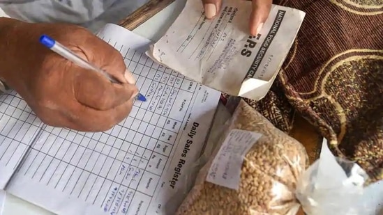 Under PMGKAY, the government gives five kilos of rice or wheat and one kilo of pulses free every month through the public distribution system. It will continue till Diwali, November 4, 2021. (File photo for representation) Under PMGKAY, the government gives five kilos of rice or wheat and one kilo of pulses free every month through the public distribution system. It will continue till Diwali, November 4, 2021. (File photo for representation)