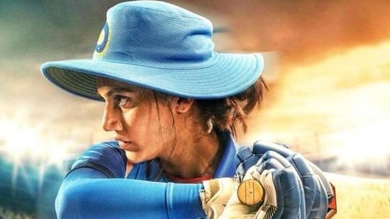 Shabaash Mithu poster featuring Taapsee Pannu as Mithali Raj.