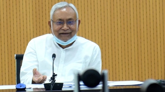 Bihar chief minister Nitish Kumar during a press briefing in Patna. (Santosh Kumar/HT Photo) Bihar chief minister Nitish Kumar during a press briefing in Patna. (Santosh Kumar/HT Photo)