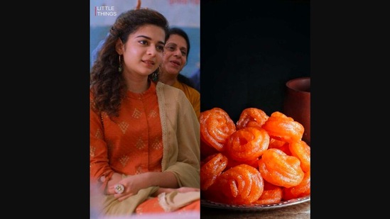 Netflix India, in their Instagram post, compared this picture of Mithila Palkar from Little Things to this sweet dish.(Instagram/@netflix_in) Netflix India, in their Instagram post, compared this picture of Mithila Palkar from Little Things to this sweet dish.(Instagram/@netflix_in)