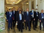 National Security Advisor Ajit Doval at national security chiefs meeting in Dushanbe. National Security Advisor Ajit Doval at national security chiefs meeting in Dushanbe.