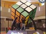 The image shows world’s biggest Rubik’s Cube.(Facebook/@GuinnessWorldRecords )