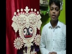 Biswajit Nayak made a miniature statue of the 'Gajanana Besha of Lord Jagannath', using 1475 ice cream sticks.(ANI) Biswajit Nayak made a miniature statue of the 'Gajanana Besha of Lord Jagannath', using 1475 ice cream sticks.(ANI)