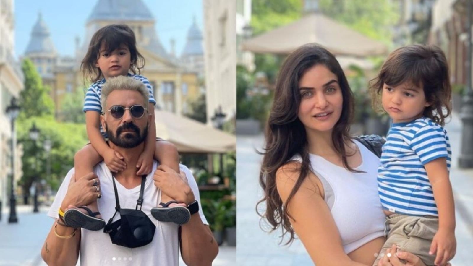 Arjun Rampal, Gabriella Demetriades twin in white as they vacation in Budapest