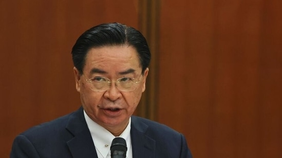 Taiwan foreign minister Joseph Wu at a news conference in Taipei. (Reuters)
