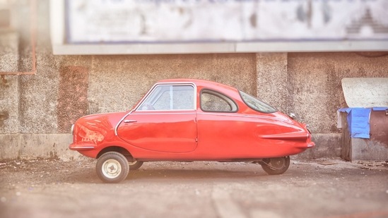 Planned for manufacture in India, this unusually designed and this rare 1972 Fuldamobil-based Scootacar now resides in the Gedee Car Museum, Coimbatore.(Penguin India/ Makarand Baokar)