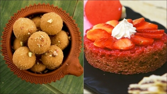 Recipe: Pick your dessert favourite from besan ladoos or strawberry sponge cake(Whirlpool of India)