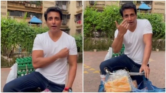 Sonu Sood on his mobile store called Sonu Sood Ki Supermarket. Sonu Sood on his mobile store called Sonu Sood Ki Supermarket.