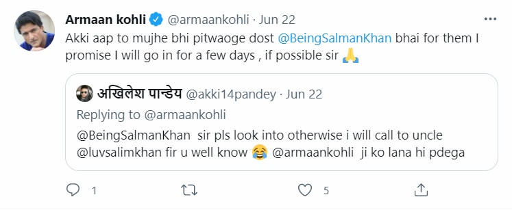 Fans wished to see Armaan Kohli on Bigg Boss 15.