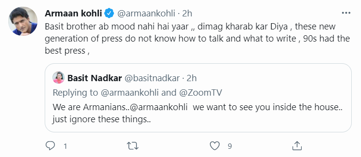 Armaan Kohli said that he was no longer in the mood to be a part of Bigg Boss 15.