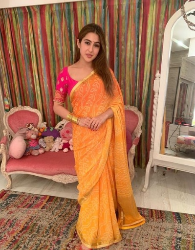 Sara Ali Khan in her bedroom.