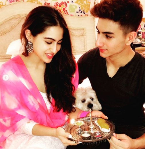 Sara Ali Khan with Ibrahim Ali Khan.