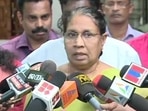 Kerala women’s commission chief MC Josephine said she later realised she shouldn't have reacted in such manner(ANI/Twitter) Kerala women’s commission chief MC Josephine said she later realised she shouldn't have reacted in such manner(ANI/Twitter)