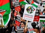 Pro-Palestinian demonstrators attend a protest following a flare-up of Israeli-Palestinian violence, in London, United Kingdom. (Reuters / Representational Image)