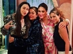 Karisma Kapoor poses with Kareena Kapoor Khan, Amrita Arora and another friend.