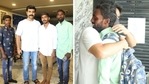 Ram Charan greets his fans in Hyderabad. Ram Charan greets his fans in Hyderabad.