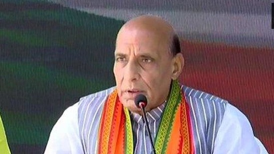 “Indian Navy remains poised and combat-ready to tackle any challenge,” Rajnath Singh said. (ANI) “Indian Navy remains poised and combat-ready to tackle any challenge,” Rajnath Singh said. (ANI)