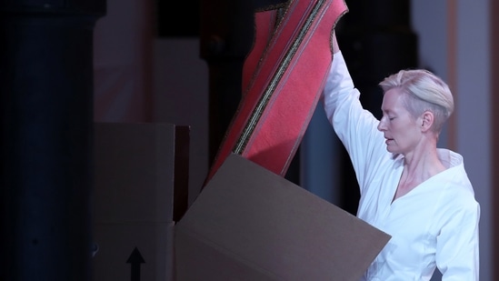 Oscar-winning British actor Tilda Swinton performs during "Embodying Pasolini" at the Mattatoio in Rome, Italy June 24, 2021. REUTERS/Yara Nardi (REUTERS)