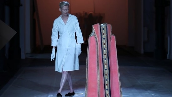 Oscar-winning British actor Tilda Swinton performs "Embodying Pasolini" at the Mattatoio in Rome, Italy June 24, 2021. REUTERS/Yara Nardi (REUTERS)