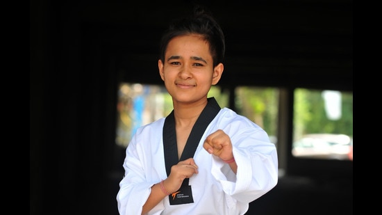 Aruna Tanwar took up taekwondo at the age of eight. (Ravi Kumar/HT) Aruna Tanwar took up taekwondo at the age of eight. (Ravi Kumar/HT)