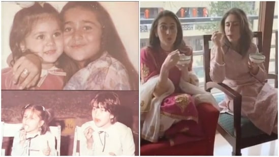 Kareena Kapoor with her elder sister Karisma Kapoor.