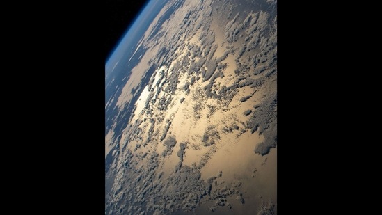 This image of Sun's glint beaming off the Indian Ocean was shared by Nasa.(Instagram/@Nasa)