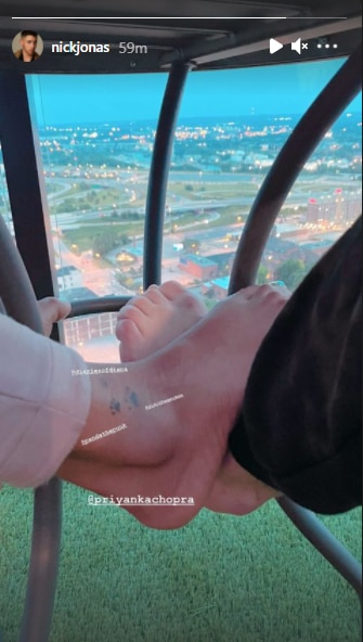 Nick also took to Instagram Stories and shared a picture that showed the view from their home.