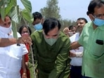 Delhi Environment Minister Gopal Rai starts Van Mahotsav from Garhi Mandu by planting a sapling, in New Delhi on June 26, 2021. (ANI Photo)