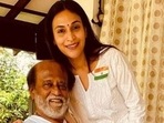 Rajinikanth was seen with his older daughter Aishwarya Dhanush in Florida. Rajinikanth was seen with his older daughter Aishwarya Dhanush in Florida.