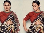 Vidya Balan in <span class='webrupee'>₹</span>44k silk saree makes us fall in love with the beauty of ikat(Instagram/@who_wore_what_when) Vidya Balan in <span class='webrupee'>₹</span>44k silk saree makes us fall in love with the beauty of ikat(Instagram/@who_wore_what_when)