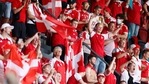 Soccer Football - Euro 2020 - Round of 16 - Wales v Denmark - Johan Cruijff ArenA, Amsterdam, Netherlands - June 26, 2021 Denmark fans in the stands before the match Pool via REUTERS/Koen Van Weel(Pool via REUTERS)