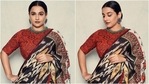 Vidya Balan in <span class='webrupee'>₹</span>44k silk saree makes us fall in love with the beauty of ikat(Instagram/@who_wore_what_when) Vidya Balan in <span class='webrupee'>₹</span>44k silk saree makes us fall in love with the beauty of ikat(Instagram/@who_wore_what_when)