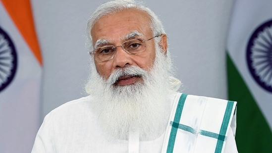 Prime Minister Narendra Modi addressing through video conferencing, in New Delhi. (ANI Photo)