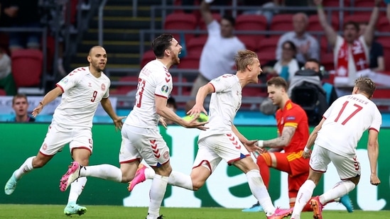 Euro Dolberg Double Powers Denmark Past Wales Into Quarters Football News Hindustan Times