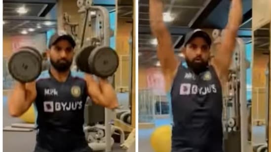 India pacer Mohammed Shami working out ahead of the England series and after the WTC final. (Screengrab/Shami's Instagram) India pacer Mohammed Shami working out ahead of the England series and after the WTC final. (Screengrab/Shami's Instagram)